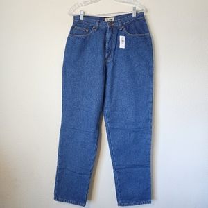 Women's L.L.Bean Fleece Lined Medium Wash Mom Jeans Size 12 Medium Tall NWT